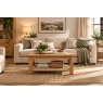 Salisbury Waxed Premium Oak Coffee Table with Woven Rope Shelf