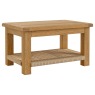 Salisbury Waxed Premium Oak Coffee Table with Woven Rope Shelf
