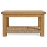 Salisbury Waxed Premium Oak Coffee Table with Woven Rope Shelf Salisbury Waxed Premium Oak Coffee Table with Woven Rope Shelf