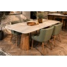 Lusso Ash 180-260cm Extending Dining Table Set with Green Chairs Lusso Ash 180-260cm Extending Dining Table Set with Green Chairs