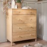Willow Solid Oak Nordic 5 Drawer Chest of Drawers Willow Solid Oak Nordic 5 Drawer Chest of Drawers