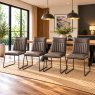 Cooper Leather Grey Dining Chairs (Set of 4) Cooper Leather Grey Dining Chairs (Set of 4)