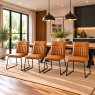 Cooper Leather Tan Dining Chairs (Set of 4) Cooper Leather Tan Dining Chairs (Set of 4)