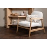 Lara Fabric Arm Chair in White Lara Fabric Arm Chair in White
