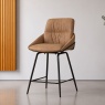 Jackson PU Leather Bar Stool in Tan (Pair) Jackson PU Leather Bar Stool in Tan (Pair)