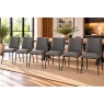 Rebecca Textured PU Leather Grey Dining Chairs (Set of 6)