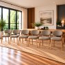 Leo Curved Back Grey Fabric Dining Chairs (Set of 6) Leo Curved Back Grey Fabric Dining Chairs (Set of 6)