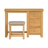 Dorset Oak Single Pedestal Dressing Table And Stool Dorset Oak Single Pedestal Dressing Table And Stool