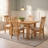 Dorset Oak Small Extending Dining Table Set 120-153cm + 4 Twin Slat Fabric Seat Chairs Dorset Oak Small Extending Dining Table Set 120-153cm + 4 Twin Slat Fabric Seat Chairs