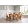 Dorset Oak Medium Extending Dining Table Set 132-198cm + 6 Twin Slat Fabric Seat Chairs Dorset Oak Medium Extending Dining Table Set 132-198cm + 6 Twin Slat Fabric Seat Chairs