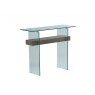 Aria Glass Console Table in Grey Oak Finish