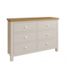 Kettle Interiors Oak City - Dorset Painted Truffle Grey 6 Drawer Chest of Drawers
