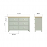 Kettle Interiors Oak City - Dorset Painted Truffle Grey 6 Drawer Chest of Drawers