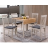 Alaska Painted Compact Square Drop Leaf Dining Table Set & 2 Chairs