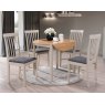 Alaska Painted Compact Round Drop Leaf Dining Table Set & 2 Chairs
