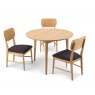 Heritage Henley Solid Oak Circular Dining Table Set & 3 Dining Chairs