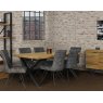 Forge Industrial 190 Dining Table Set & 6 Grey Dining Chairs