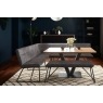Loki Earth Industrial Corner Bench and Low Bench Dining Table Set Loki Earth Industrial Corner Bench and Low Bench Dining Table Set