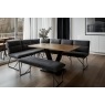 Loki Earth Industrial Corner Bench and Low Bench Dining Table Set