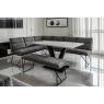 Loki Earth Industrial Corner Bench and Low Bench Dining Table Set