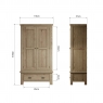 Kettle Interiors Smoked Oak 2 Door Wardrobe with Drawer