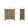 Kettle Interiors Smoked Oak 2 Over 3 Chest of Drawers