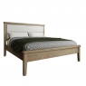 Kettle Interiors Smoked Oak Bed with Fabric Headboard and Low Foot End