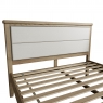 Kettle Interiors Smoked Oak Bed with Fabric Headboard and Low Foot End