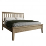 Kettle Interiors Smoked Oak Bed with Wooden Headboard and Low Foot End