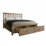 Kettle Interiors Smoked Oak Bed with Wooden Headboard and Drawers