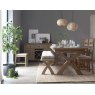 Kettle Interiors Smoked Oak Cross Back Dining Chair in Grey Check