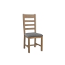 Kettle Interiors Smoked Oak Slatted Dining Chair in Grey Check
