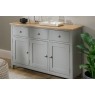 Chester Oak Painted Grey - Large 3 Door 3 Drawer Sideboard -130cm| Moles Breath Grey Chester Oak Painted Grey - Large 3 Door 3 Drawer Sideboard -130cm| Moles Breath Grey