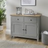 Chester Oak Painted Grey - Small 2 Door Sideboard 95cm Wide| Moles Breath Grey Chester Oak Painted Grey - Small 2 Door Sideboard 95cm Wide| Moles Breath Grey