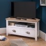 Chester Oak Painted White - Corner TV Unit 90cm Wide| F&B All White Chester Oak Painted White - Corner TV Unit 90cm Wide| F&B All White
