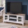 Chester Oak Painted White - Large TV Unit 120cm Wide| F&B All White Chester Oak Painted White - Large TV Unit 120cm Wide| F&B All White
