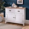 Chester Oak Painted White - Small 2 Door Sideboard 95cm Wide| F&B All White Chester Oak Painted White - Small 2 Door Sideboard 95cm Wide| F&B All White