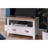 Chester Oak Painted White - Small TV Unit 80cm Wide| F&B All White