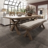 Kettle Interiors Smoked Oak 2m to 2.5m Extending Dining Table Set