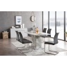 Amara Marble Dining Table Set & 4 Grey PU Dining Chairs Amara Marble Dining Table Set & 4 Grey PU Dining Chairs