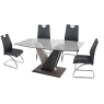 Value Mark Zen Glass Dining Table Set & 4 Dining Chairs in Black