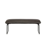 Cooper Leather Low Bench in Grey