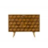 Baker Furniture Geometric Mango Wood Narrow Sideboard with Brass Gold Legs