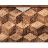 Baker Furniture Geometric Mango Wood Narrow Sideboard with Brass Gold Legs