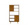 Baker Furniture Geometric Mango Wood Bookcase with Brass Gold Legs