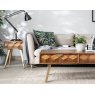 Baker Furniture Geometric Mango Wood Lamp Table with Brass Gold Legs