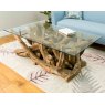 Bluebone Branchwood Teak Rectangular Coffee Table with Glass Top