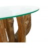 Bluebone Branchwood Teak Round Coffee Table with Glass Top