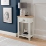Chester Oak Painted White - 1 Drawer Console Table 50cm Wide| F&B All White Chester Oak Painted White - 1 Drawer Console Table 50cm Wide| F&B All White