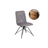 Lola Swivel Velvet Grey Dining Chair (Pair)